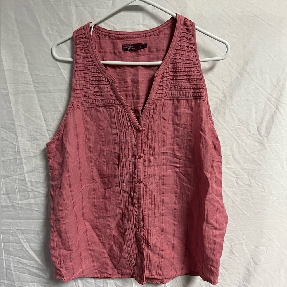 Prana womens tank top button up size large